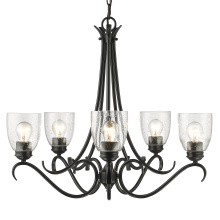 Golden 8001-5 BLK-SD - Golden Lighting Parrish 5-light Chandelier in Matte Black